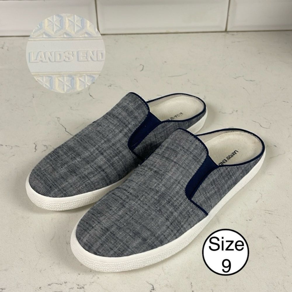 Lands End Backless Sneakers Slip On Mule Slides Shoe Women’s Size 9 Worn Once